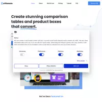 Affiliate Web sitenizde Karşılaştırma Tabloları oluşturun (ücretsiz).