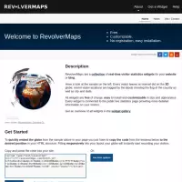 RevolverMaps Tiện ích trang trí web Thống kê trực tiếp Bản đồ toàn cầu (2D/3D) Miễn phí 100%