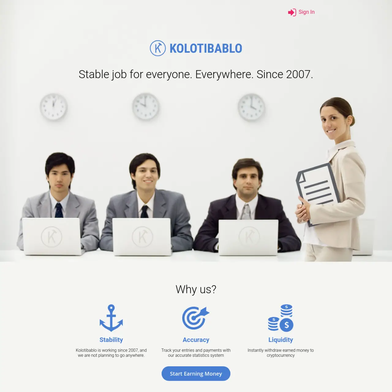 Kolotibablo, основанная в 2007 году, предлагает стабильную работу по решению капчи с точным отслежив