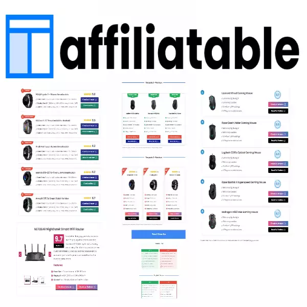 Affiliate Web sitenizde Karşılaştırma Tabloları oluşturun (ücretsiz).