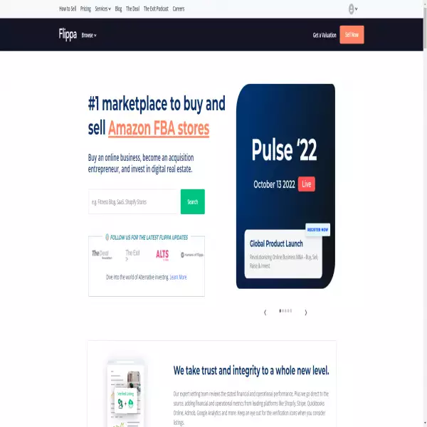 flippa, торговая площадка для продажи веб-сайтов, доменов, мобильных приложений, продает все.