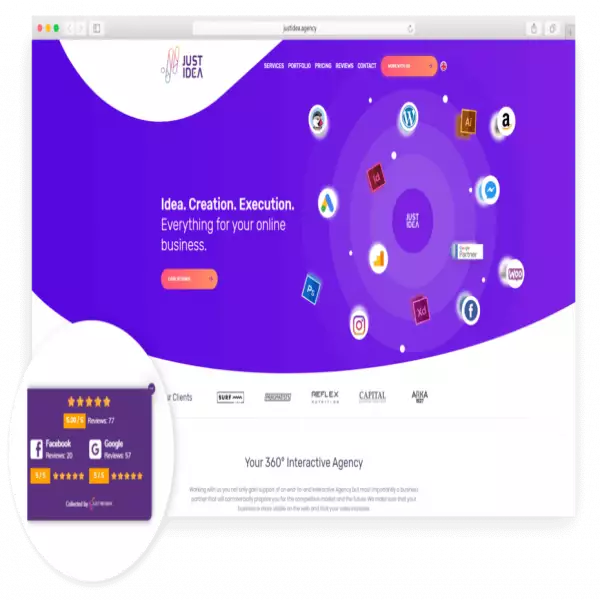 JustReview Review Embed Widget Betten Sie Bewertungen auf Ihrer Website ein (kostenloses Plugin).