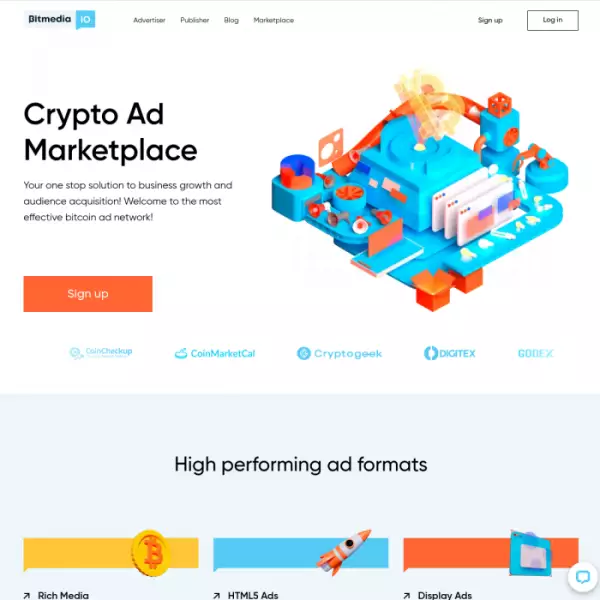 bitmedia.io Bitcoin-Werbenetzwerk Mindesteinzahlung 50 $