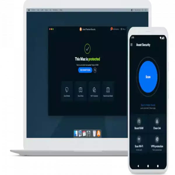 avast Antivirus (Miễn phí) với VPN miễn phí (5 GB/tuần) Bảo vệ tối đa 5 thiết bị.