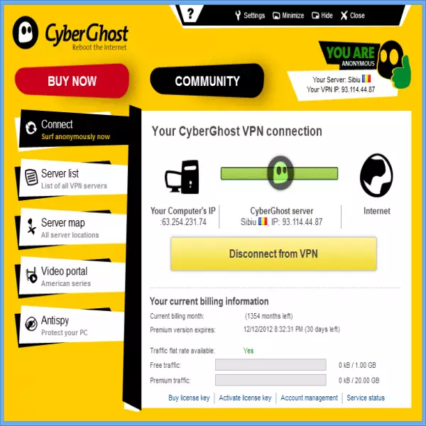 CyberGhost VPN 7 Cihazda Aynı Anda Ücretsiz Sınırsız Bant Genişliği Oynatın