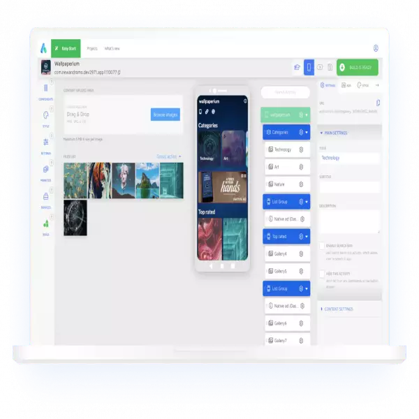 Andromo, nền tảng xây dựng ứng dụng iOS và Android không cần mã (bắt đầu miễn phí)