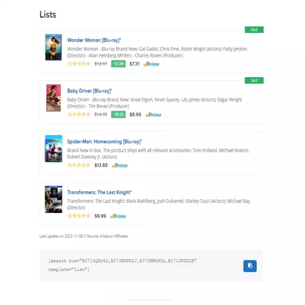 getaawp WordPress アフィリエイト Amazon アフィリエイト価格表ウィジェット