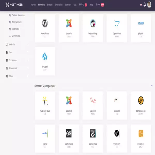 Хостингер Конструктор сайтов Получите бесплатный домен и SSL (бесплатно) Универсальный веб-хостинг