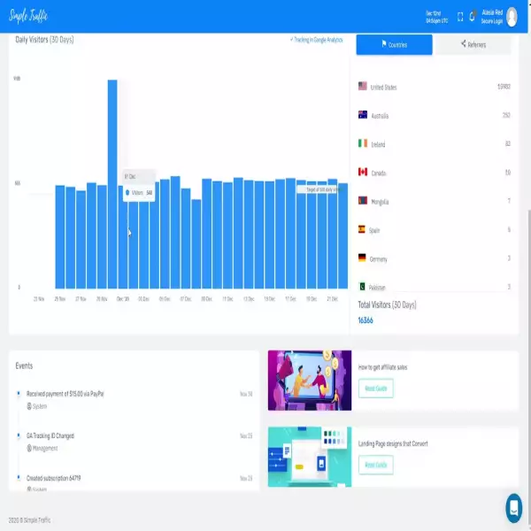 Simpletraffic tăng lưu lượng truy cập trang web từ khán giả thực. Nhận 2500 lượt truy cập miễn phí