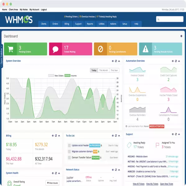 plateforme d'hébergement Web whmcs pour démarrer automatiquement votre entreprise d'hébergement Web