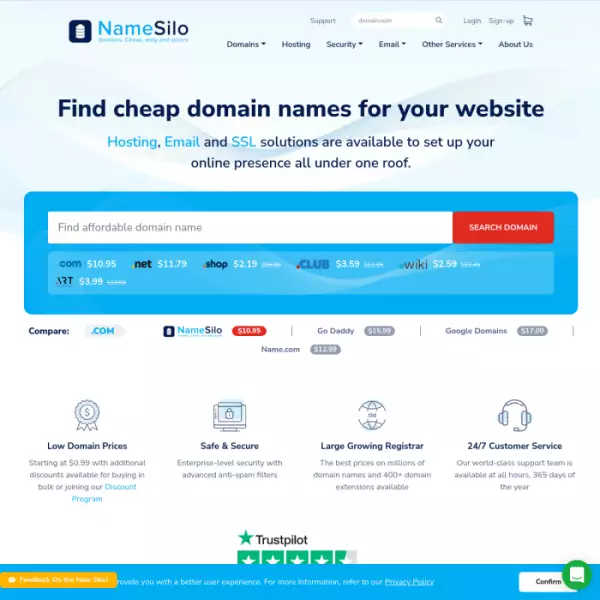 Namesilo Купить домены Продать или стать реселлером Заработать более 400 доменов