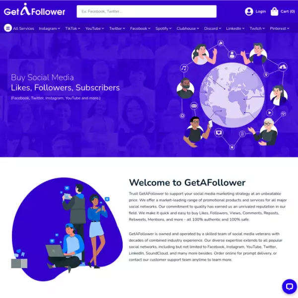 GetAFollower tăng lượt xem, lượt thích và phương tiện truyền thông xã hội trên YouTube.
