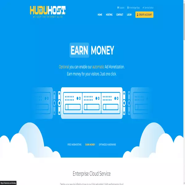 hébergement web hubuhost (gratuit) avec revenus publicitaires automatiques