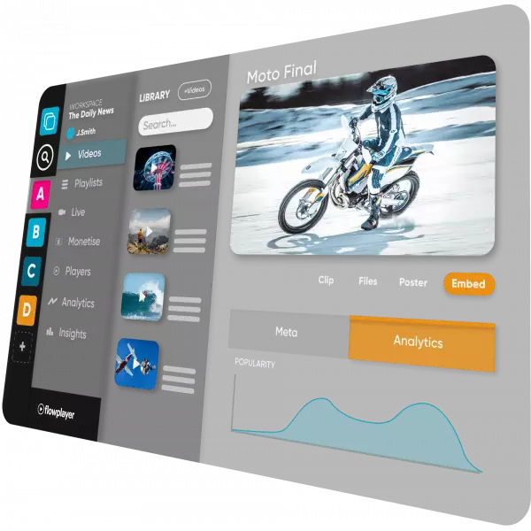 您自己網站上的 Flowplayer 高清視頻播放器 HTML5 播放器。