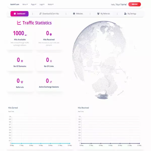 getthit aumente el tráfico registro en el sitio web del blog y obtenga 1000 visitas (gratis)