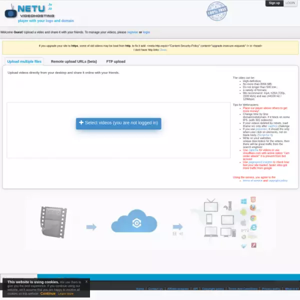netu.io Upload your free (18+) videos and embed them on your website or anywhere else.