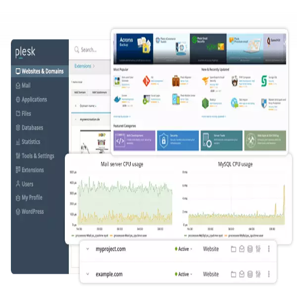 Outils d'administration du site Web et du serveur plesk.com Prix$9.90/mois