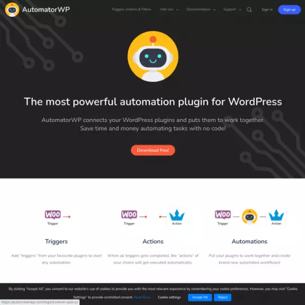 AutomatorWP は WordPress プラグインを接続し、自動的に連携します。