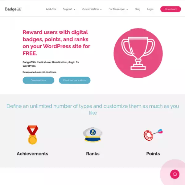 BadgeOS WordPress प्लगइन (मुफ्त) उपयोगकर्ताओं को पुरस्कृत करता है।