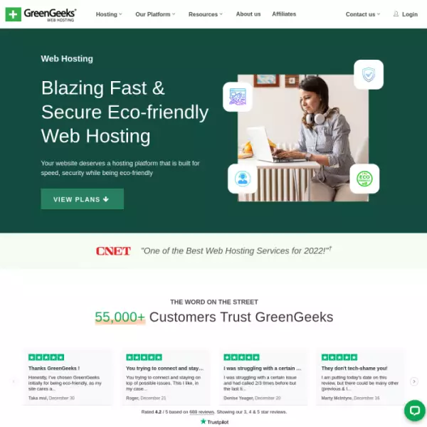 GreenGeeks Web Hosting(Ücretsiz CDN Entegrasyonu)Sürükle-Bırak Site Oluşturucu
