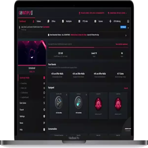 cointiply 무료 BITCOIN EASY 투자 스핀 패브릭 시청 비디오 플레이 게임 제공 -최소 50,000 코인