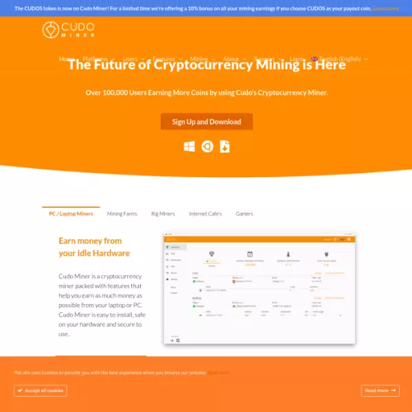 perisian perlombongan bitcoin percuma cudo miner meningkatkan keuntungan 95%