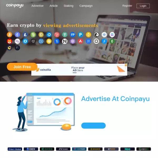 coinpayu memperoleh wang dengan menonton iklan atau membuat kempen tapak web anda