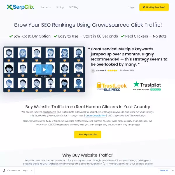 serpclix mua lưu lượng truy cập trang web từ những người nhấp chuột có địa chỉ IP chất lượng cao.