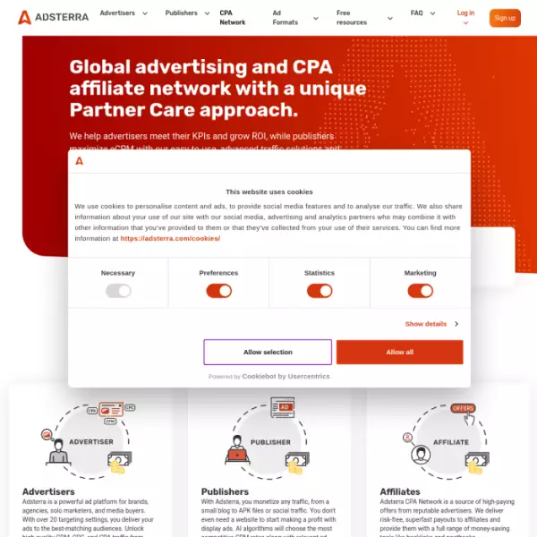 Adsterra, le meilleur réseau publicitaire pour les annonceurs et les éditeurs.