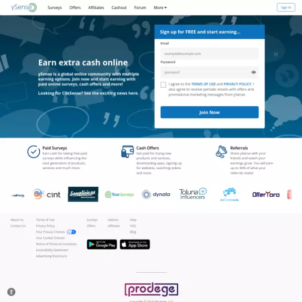 ySense adalah situs hadiah online untuk orang yang ingin mendapatkan penghasilan tambahan,