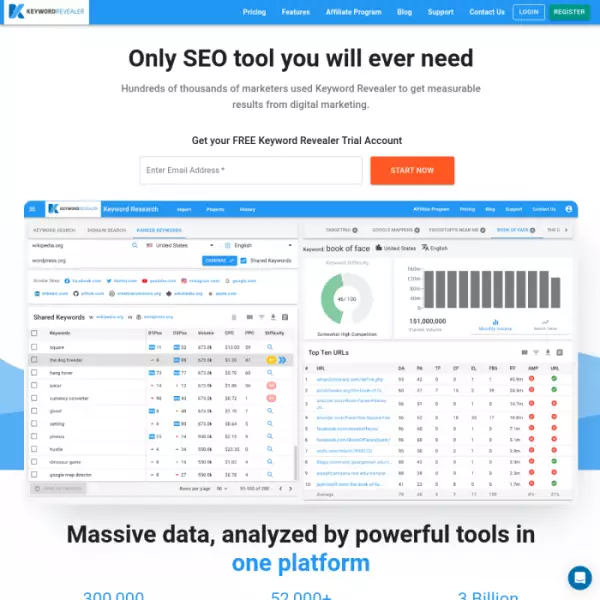 Schlüsselwort-Enthüller SEO-Keyword-Keywords-Tool für Ihre Website (kostenlos)