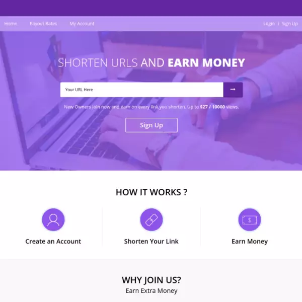 Générateur de liens courts Oke.io (gratuit) Vous êtes également payé.