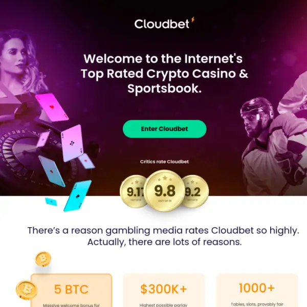 Cloudbet bietet Spielern auf der ganzen Welt Bitcoin-Casino- und Sportwetten an. erlaubt