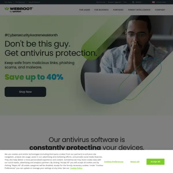 Webroot est l'une des meilleures alternatives logicielles antivirus et antimalware.