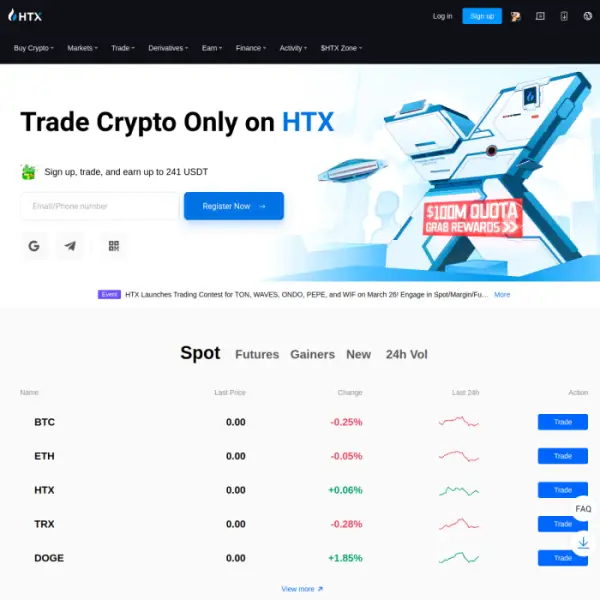 HTX, a leading crypto exchange platform, is highly secure. Trade easily