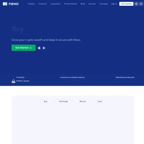 Nexo adalah platform kripto lengkap untuk membeli, memperdagangkan, dan menyimpan kripto.