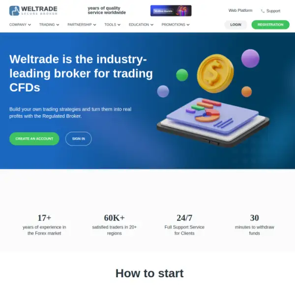 Weltrade là nhà môi giới đáng tin cậy hàng đầu trong ngành về giao dịch CFD.