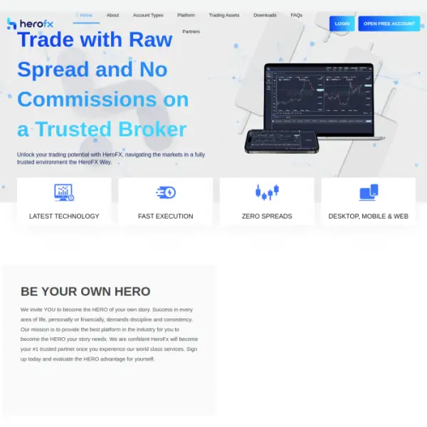 HeroFX is an online broker that offers Forex, Crypto and CFD trading.