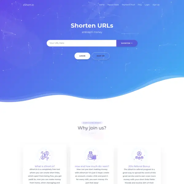 zShort.io adalah alat gratis yang memungkinkan Anda membuat tautan pendek. Pembayaran minimum $5,00