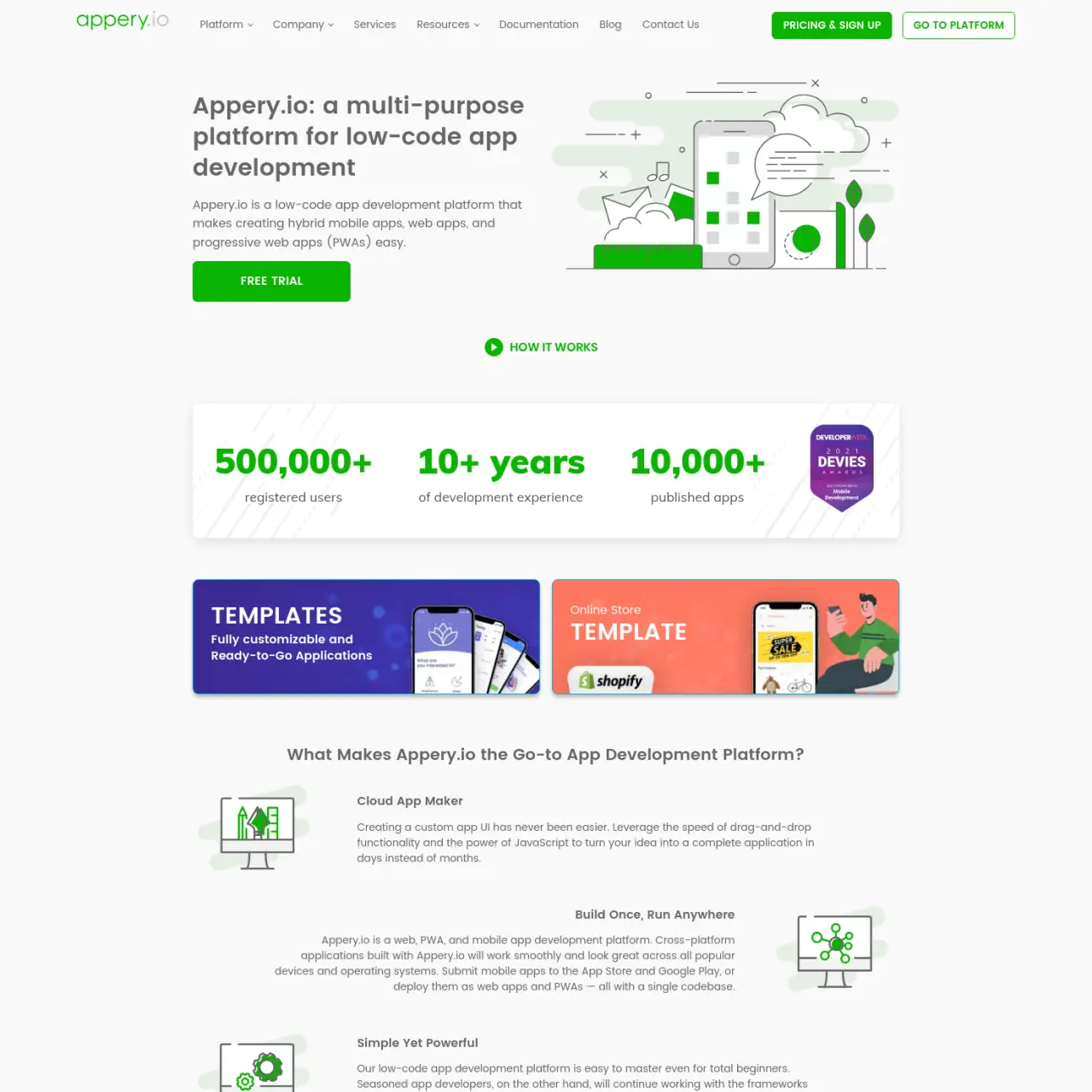 Appery.io là nền tảng phát triển ứng dụng di động dựa trên đám mây cho phép người dùng tạo ứng dụng
