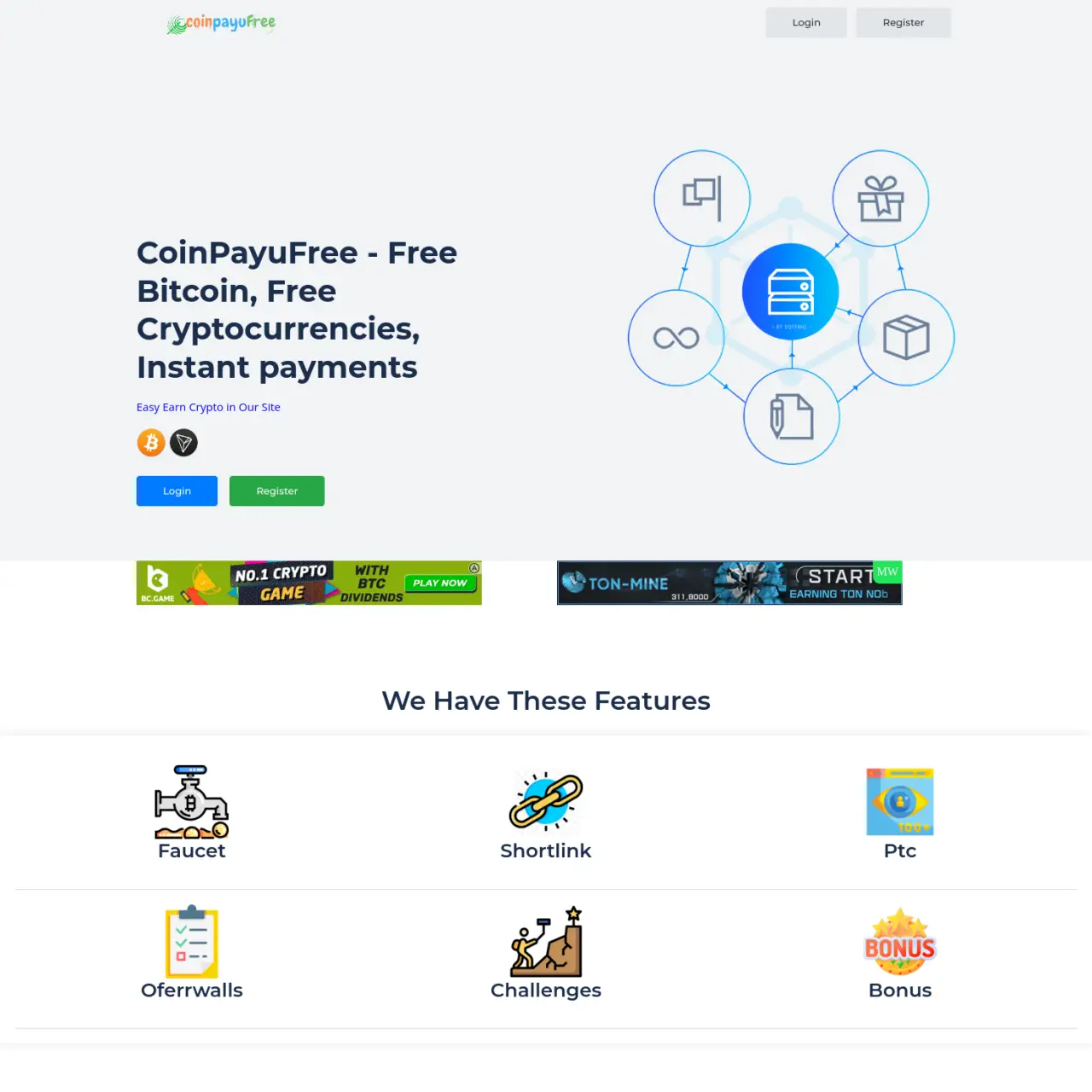 CoinPayuFree เป็นเว็บไซต์ที่ให้บริการสร้างรายได้ผ่านกิจกรรมต่างๆ เช่น Faucet Shortlink Ptc Offerwall