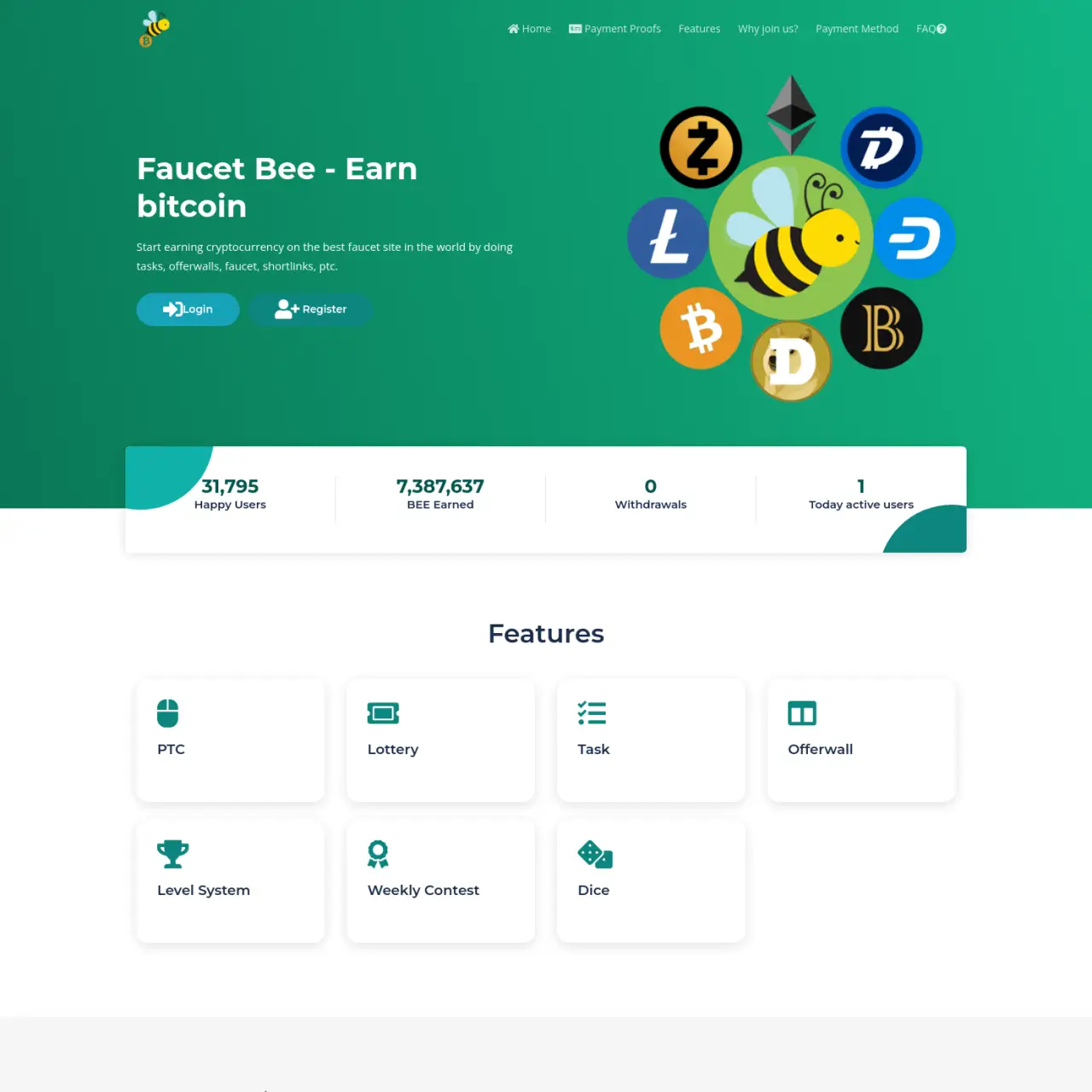 FaucetBee est l'un des principaux sites de robinets de crypto-monnaie qui propose une variété de faç