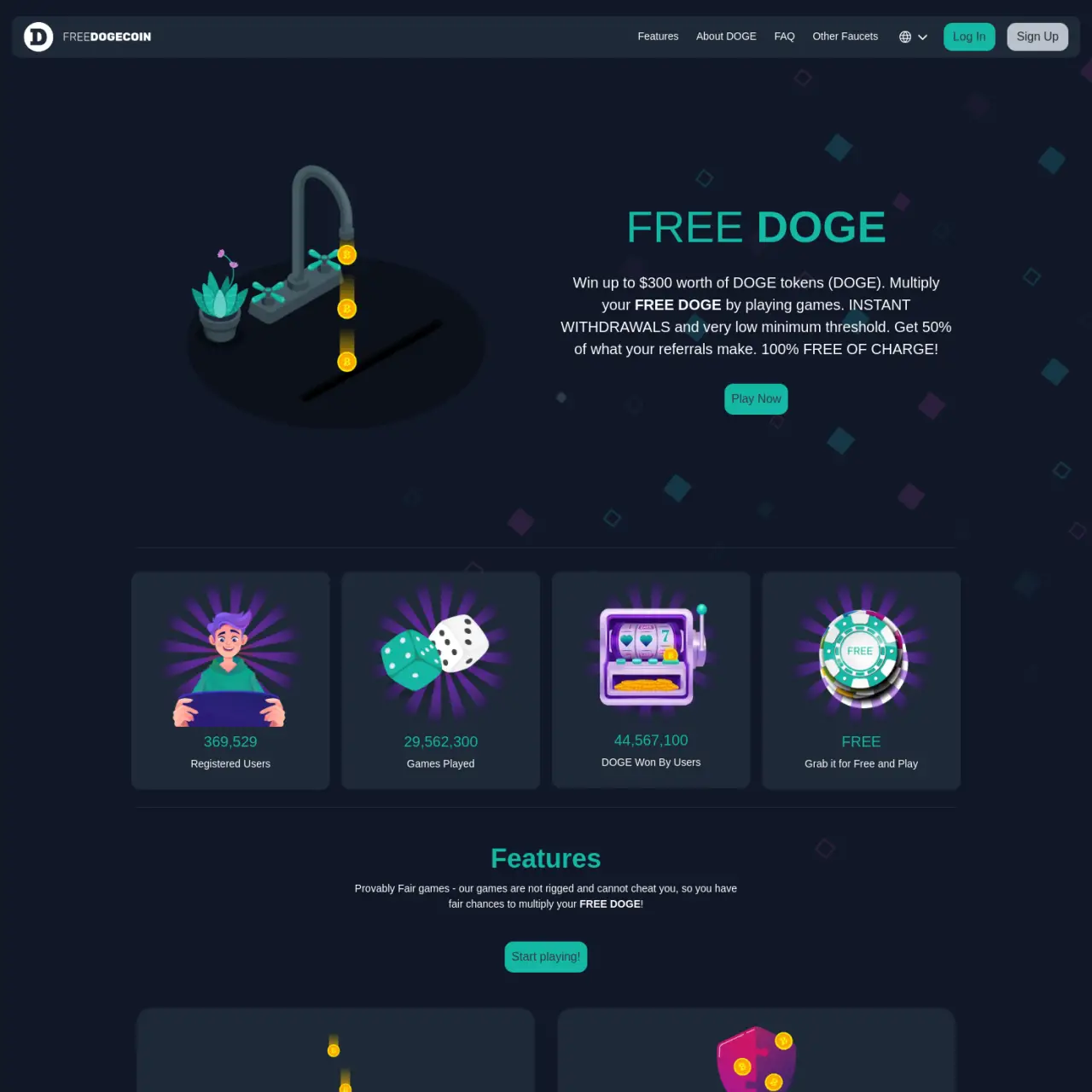 Free-Doge.com Получите БЕСПЛАТНЫЙ DOGE бесплатно, играя в очень простую игру, и вы можете заработать