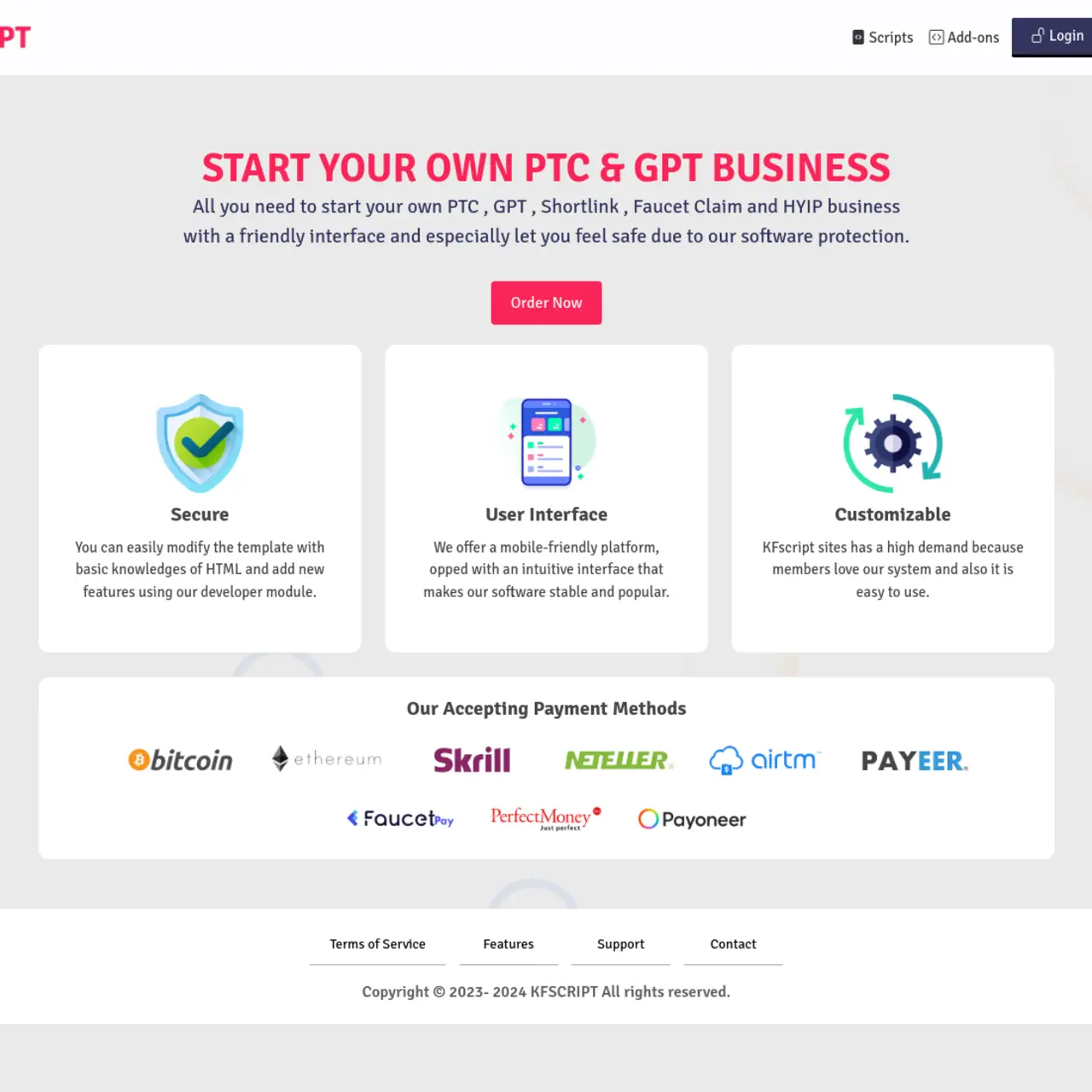 KFscript, un logiciel personnalisable et convivial pour démarrer des entreprises PTC, GPT, Shortlink