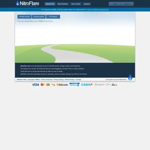 NitroFlare.com cung cấp dịch vụ truyền tệp, lưu trữ, sao lưu và phân phối an toàn toàn cầu với các m