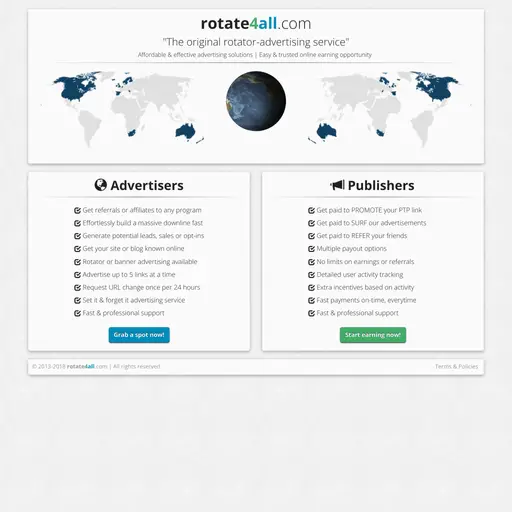 Rotate4all.com là chương trình Trả tiền để quảng cáo phổ biến kể từ năm 2013, mang lại thu nhập lên