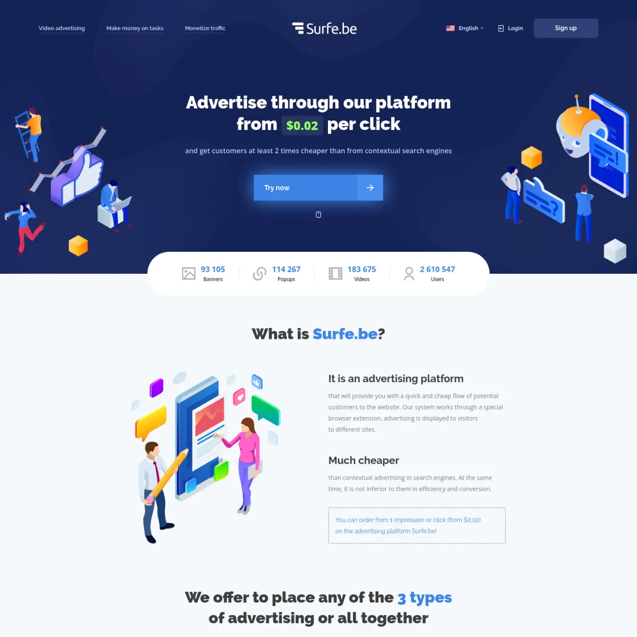 surf.be est une plateforme publicitaire qui vous aide à attirer rapidement et à moindre coût des cli